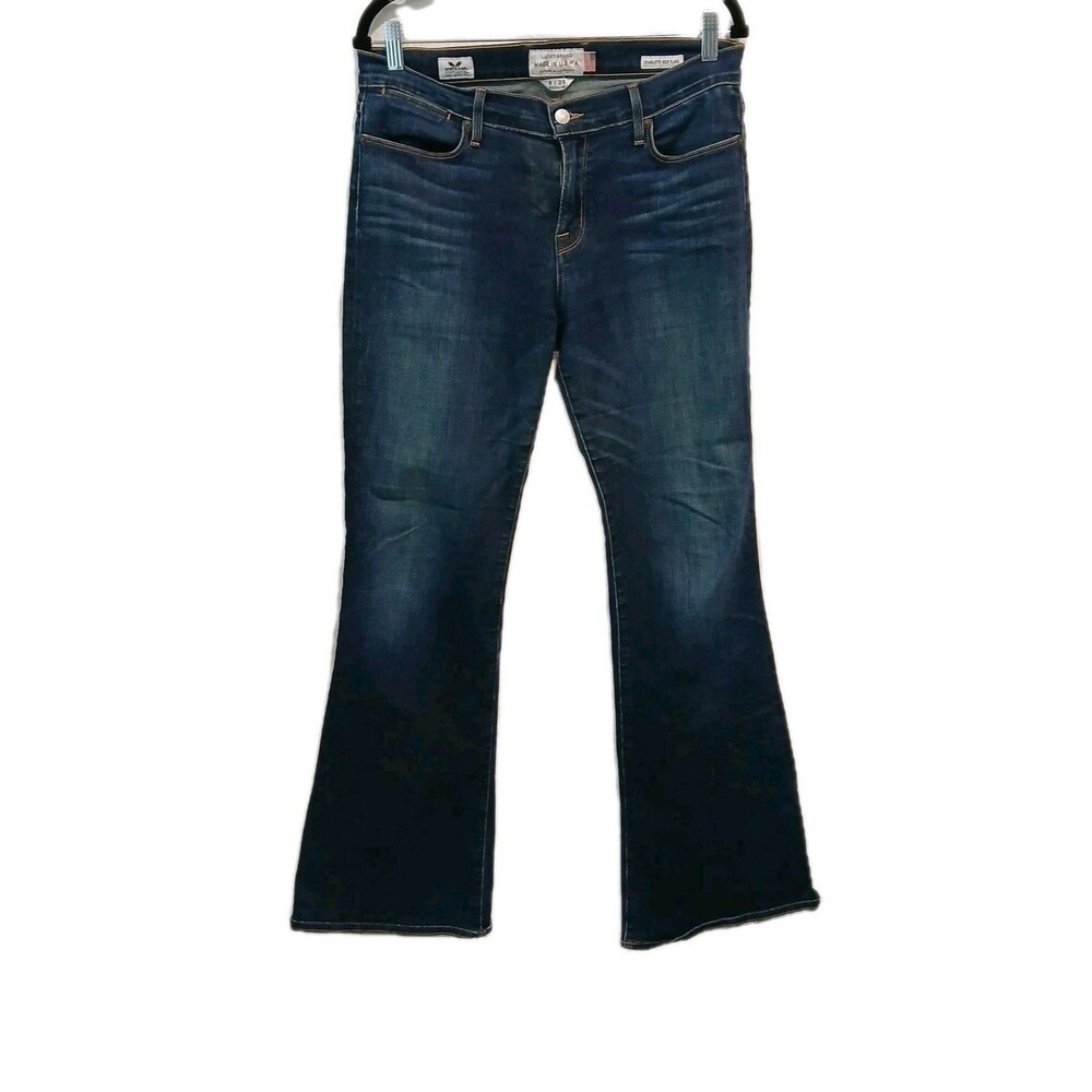 Lucky Brand Jeans Womens 8 Blue Charlotte Kick Flare White Oak‎ Cone Denim USA